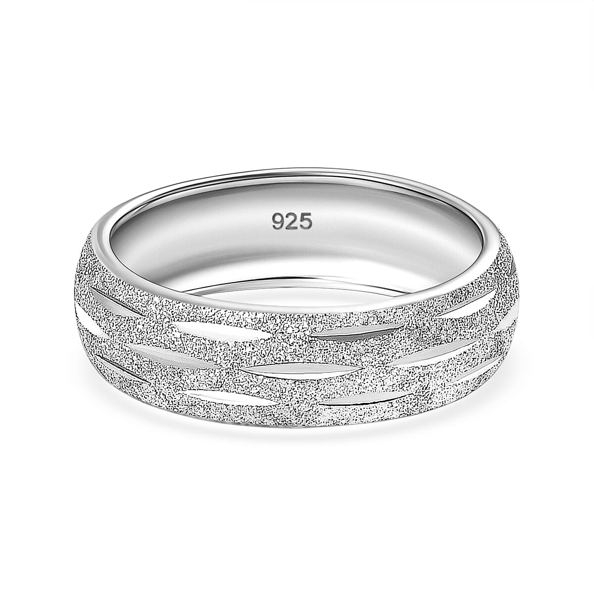 Platinum OverlaySterling Silver Band Ring