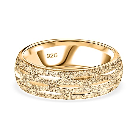 Yellow Gold Plated Sterling Silver Band Ring