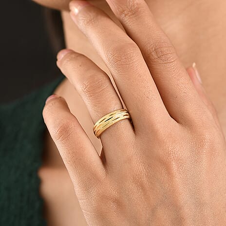 Close Out Deal- Yellow Gold Plated Sterling Silver Band Ring