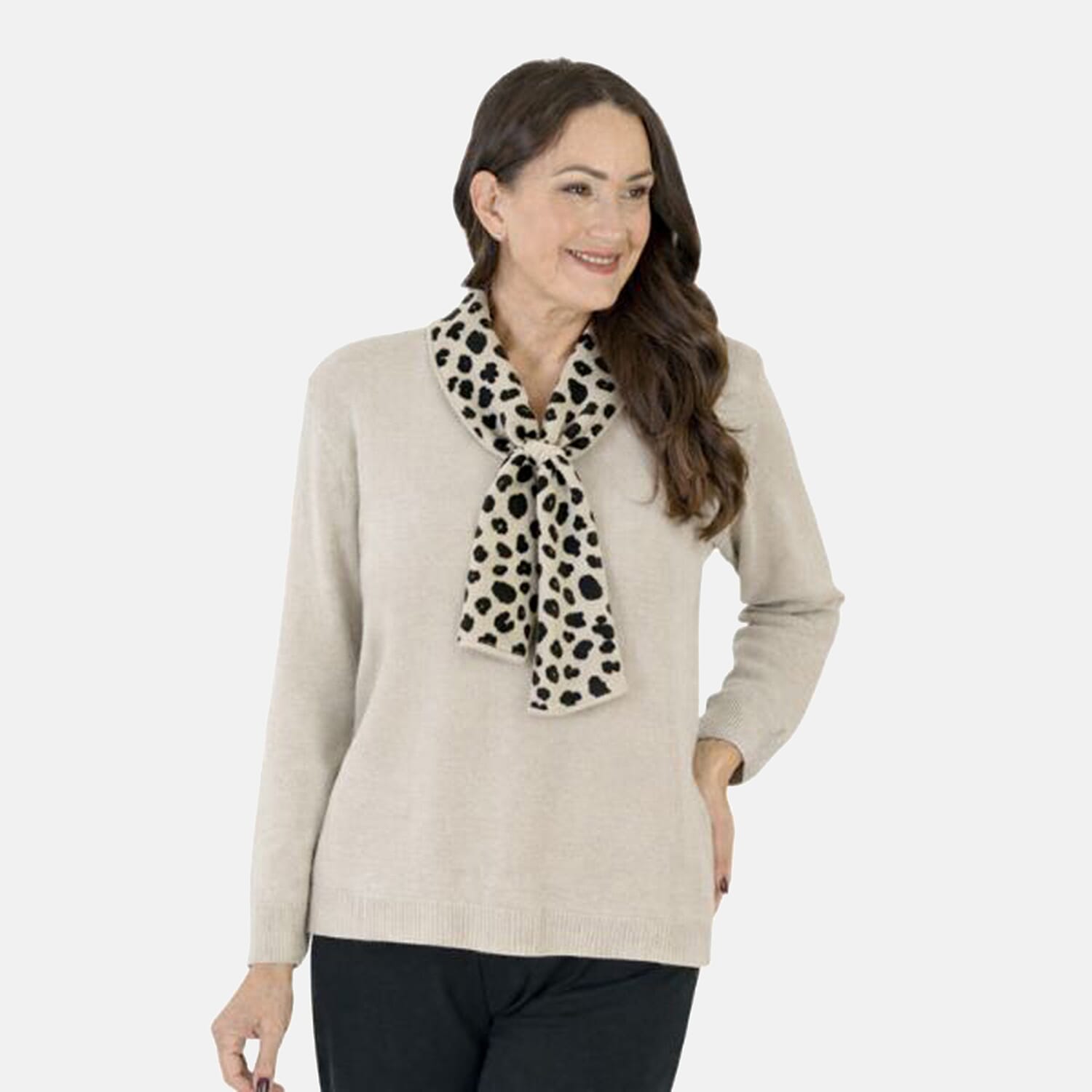 Sugar Crisp knit Knit Jumper with Scarf Neck 