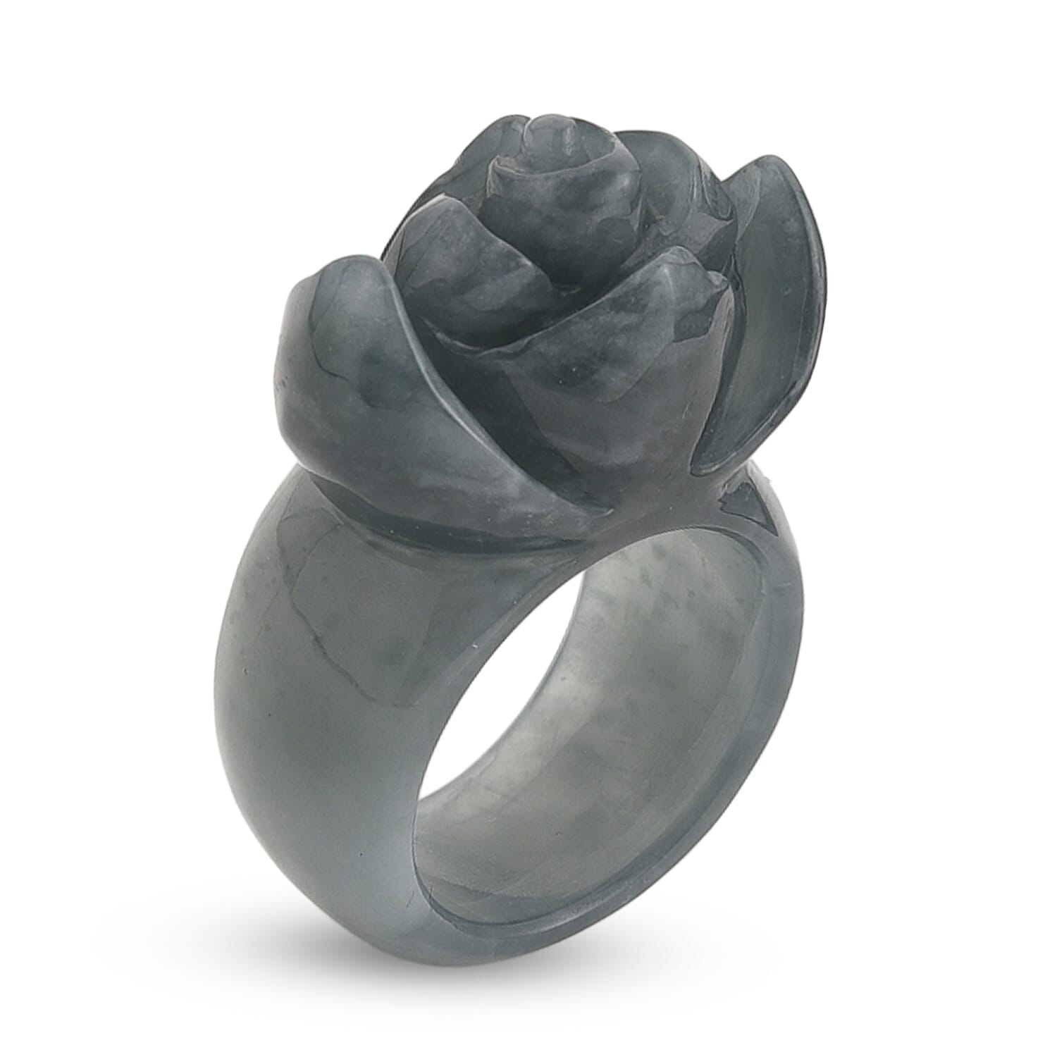 Natural Jade Flower Ring 90.00 Ct.