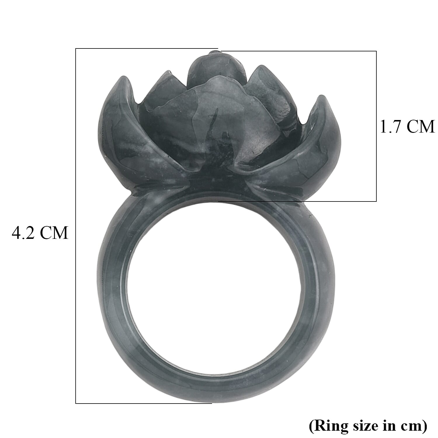 Natural Jade Flower Ring 90.00 Ct.