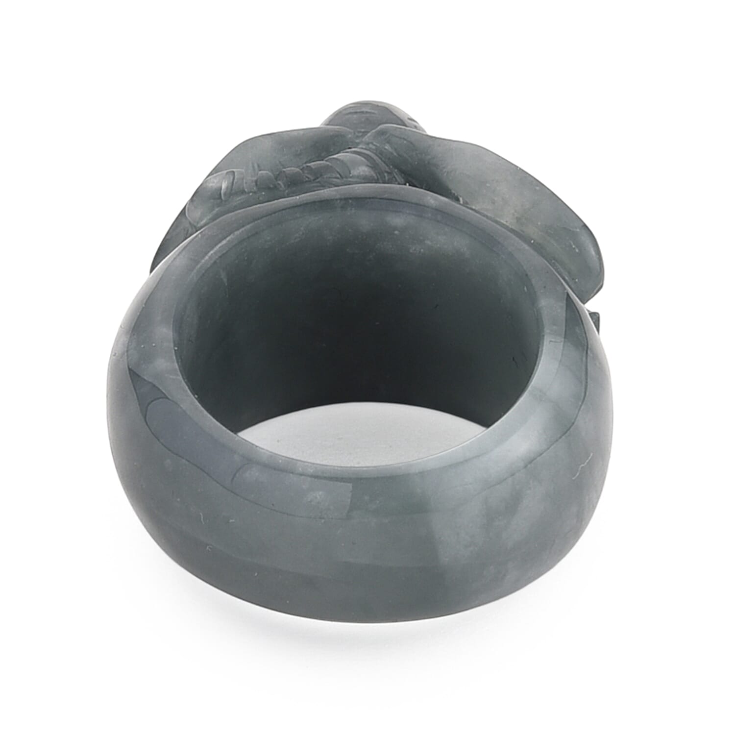 Natural Jade Carved Elephant Ring 85.00 Ct.