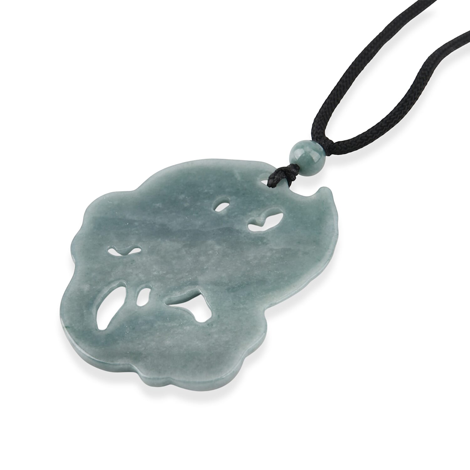 Natural White Jade Adjustable Carved Eagle Necklace with Cotton Thread (Size - 28) 85.00 Ct.