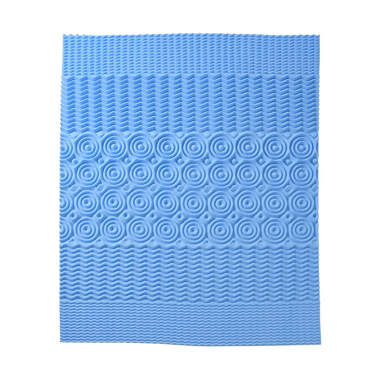 Bliss - Beyond 5 Zone Memory Foam Cooling Gel Mattress Topper (King, 200x150x4 cm) - Blue
