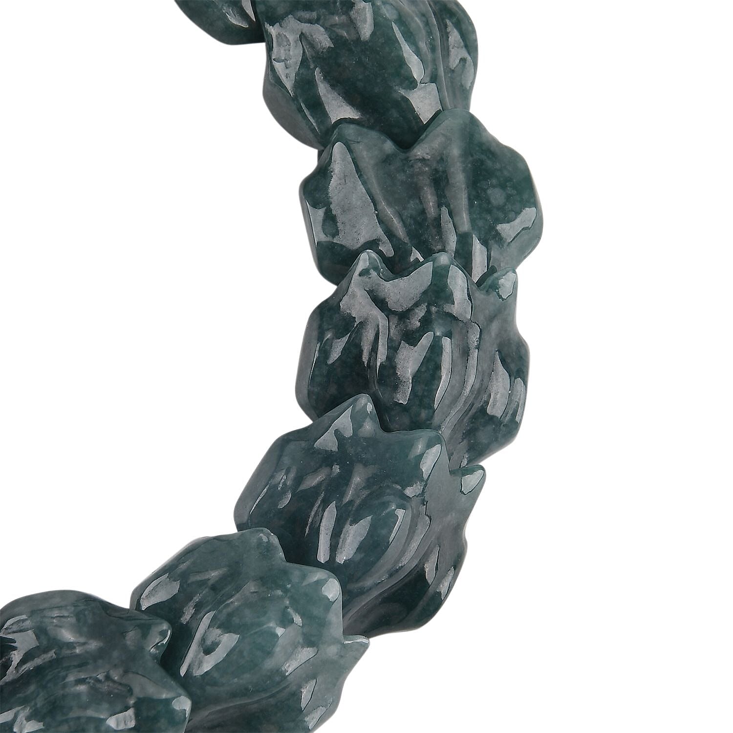Natural Jade Stretchable Dragon Bracelet (Size - 7.25) 300 Ct.