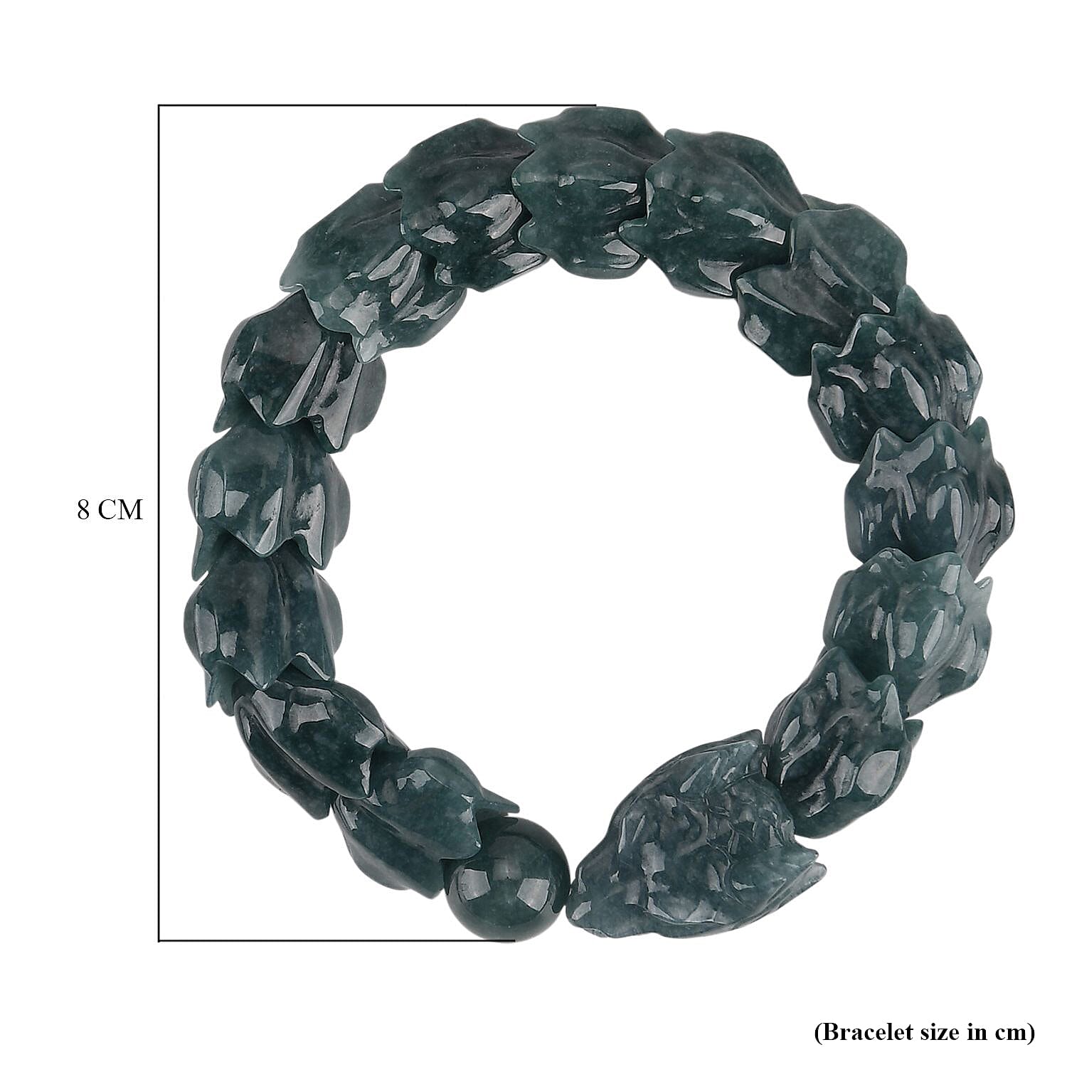 Natural Jade Stretchable Dragon Bracelet (Size - 7.25) 300 Ct.