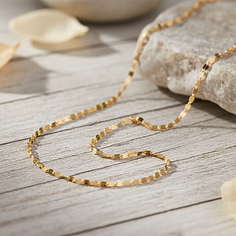 Maestro Collection- 9K Yellow Gold Necklace (Size - 24 Adjustable) with Spring Ring Clasp.