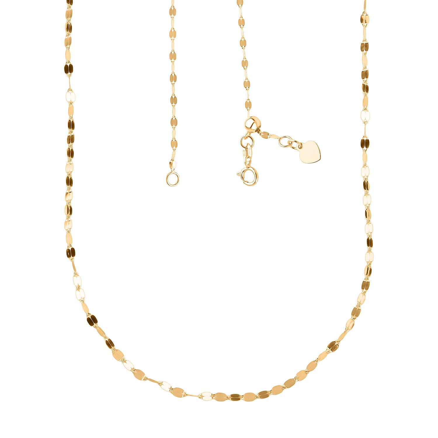Maestro Collection- 9K Yellow Gold Necklace (Size - 24 Adjustable) with Spring Ring Clasp.