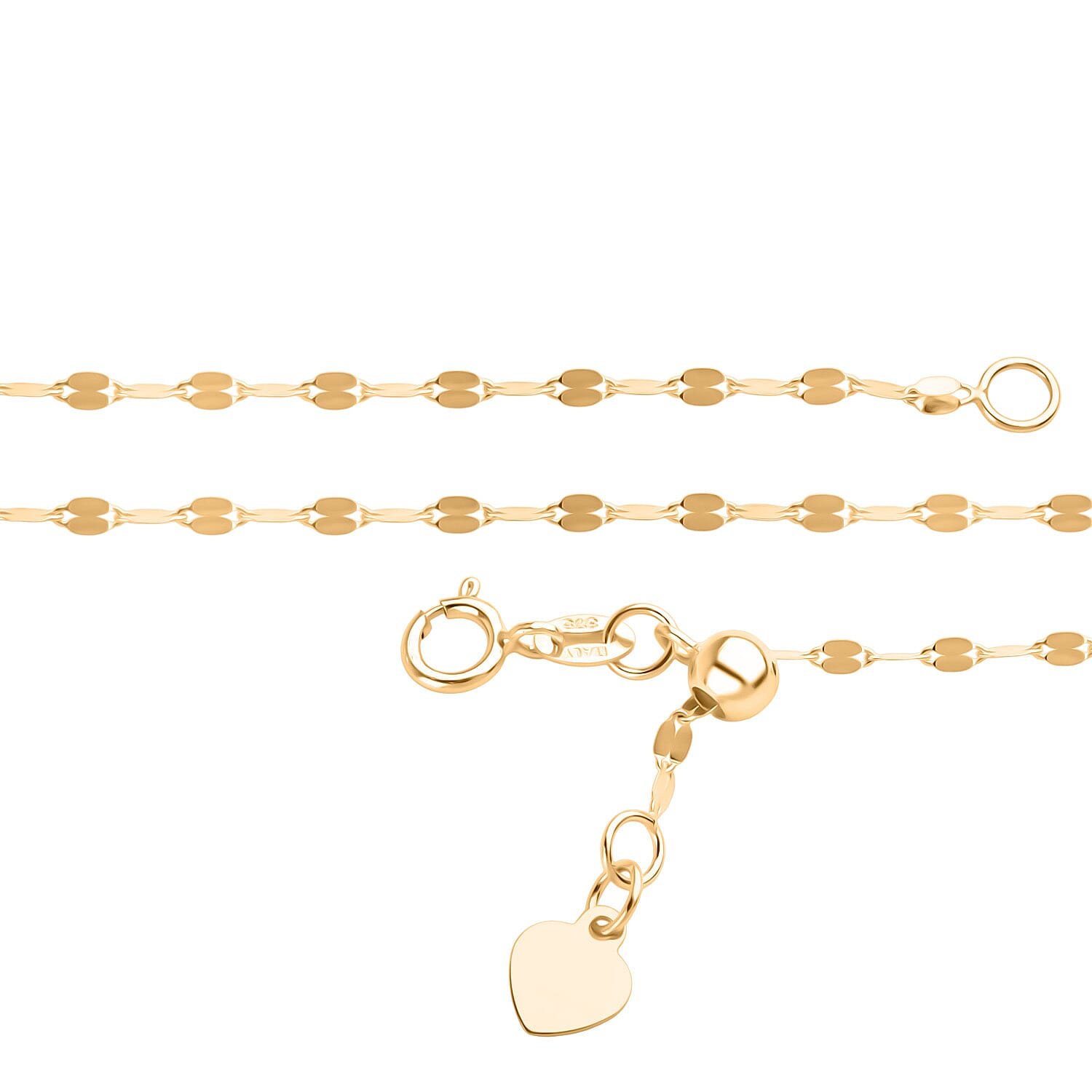 Maestro Collection- 9K Yellow Gold Necklace (Size - 24 Adjustable) with Spring Ring Clasp.