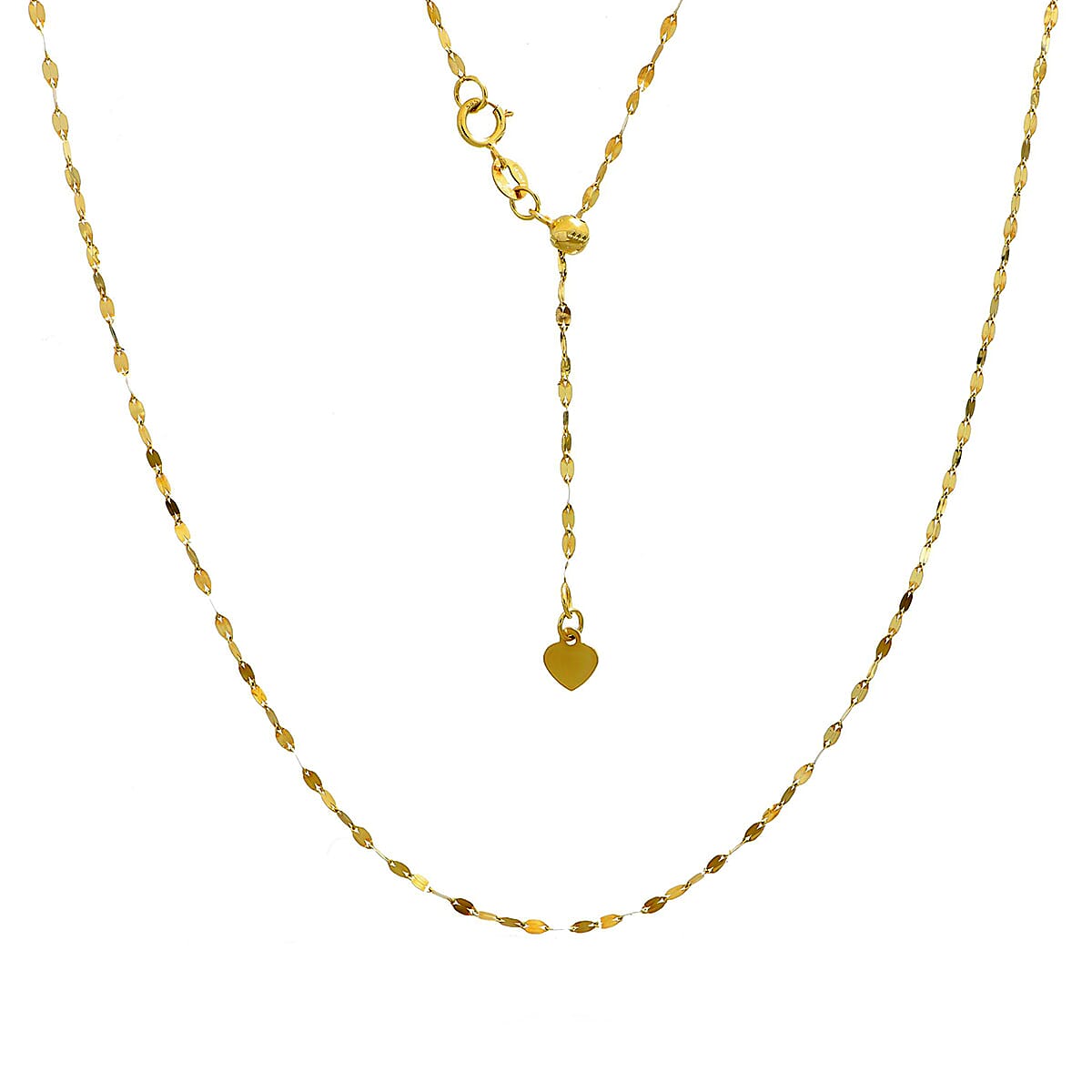 ONE TO OWN Maestro Collection- 9K Yellow Gold Necklace (Size - 24 Adjustable) with Spring Ring Clasp