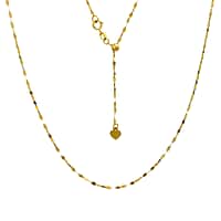 9K Yellow Gold 1.6MM Necklace with Spring Ring Clasp 24 Inch Adjustable