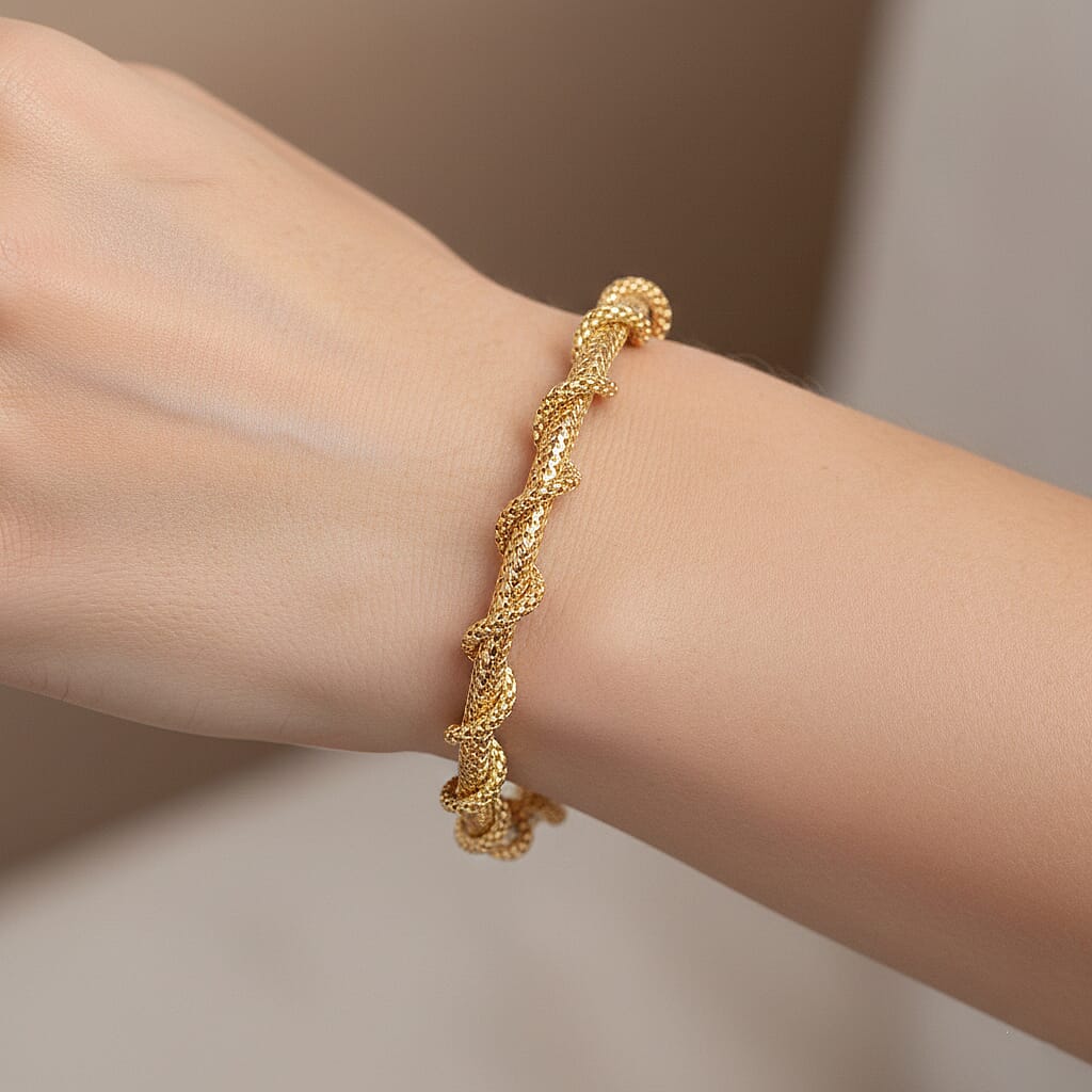 Maestro Collection - 9K Yellow Gold Stretchable Bracelet (Size - 7.5) 1.70 gram