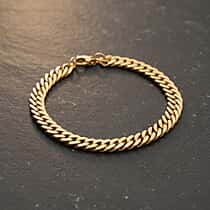 9K Yellow Gold 7.8MM Bracelet with Lobster Clasp 7.5 Inch