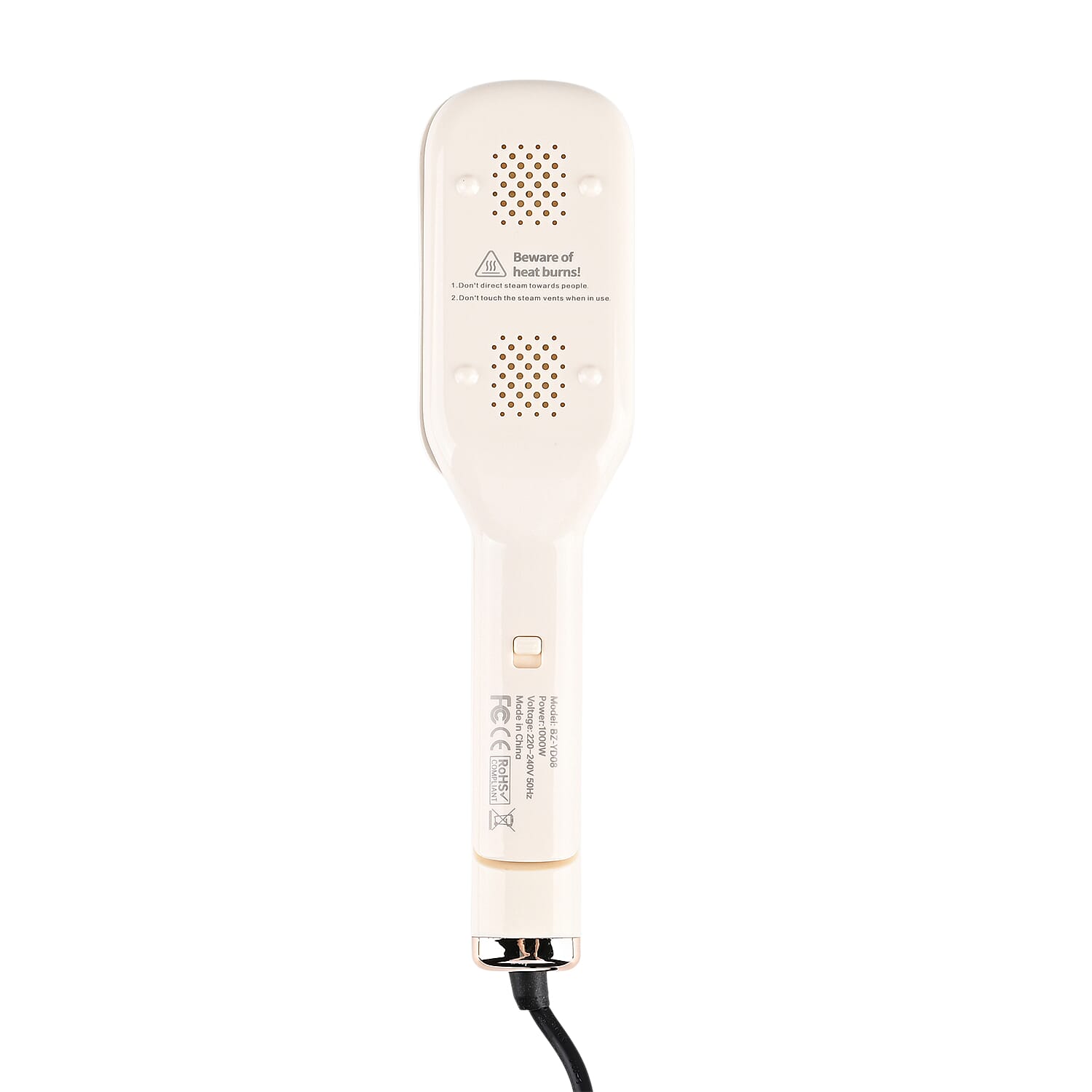 LIVMORE Handheld Garment Steamer (1000W) - 180Degree Rotatable Panel for Vertical & Flat Ironing - 60ML Transparent Water Tank - Beige