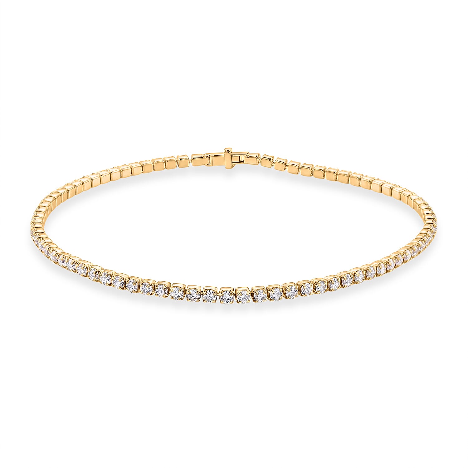 D'Joy Moissanite Tennis Bracelet in Yellow Gold Overlay Sterling Silver