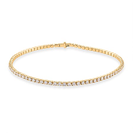 D'Joy - Moissanite Tennis Bracelet (Size - 8) in Yellow Gold Overlay Sterling Silver.
