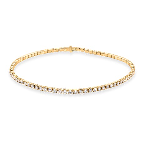D'Joy - Moissanite Tennis Bracelet (Size - 7.5) in Yellow Gold Overlay Sterling Silver.