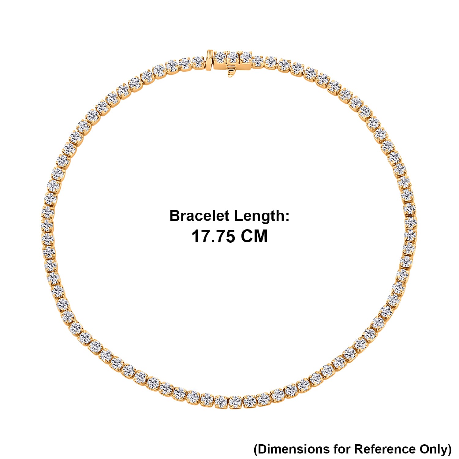 D'Joy Moissanite Tennis Bracelet in Yellow Gold Overlay Sterling Silver