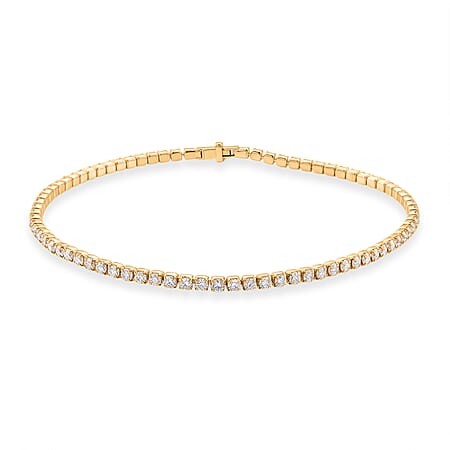 D'Joy Moissanite Tennis Bracelet (Size - 7) in Yellow Gold Overlay Sterling Silver