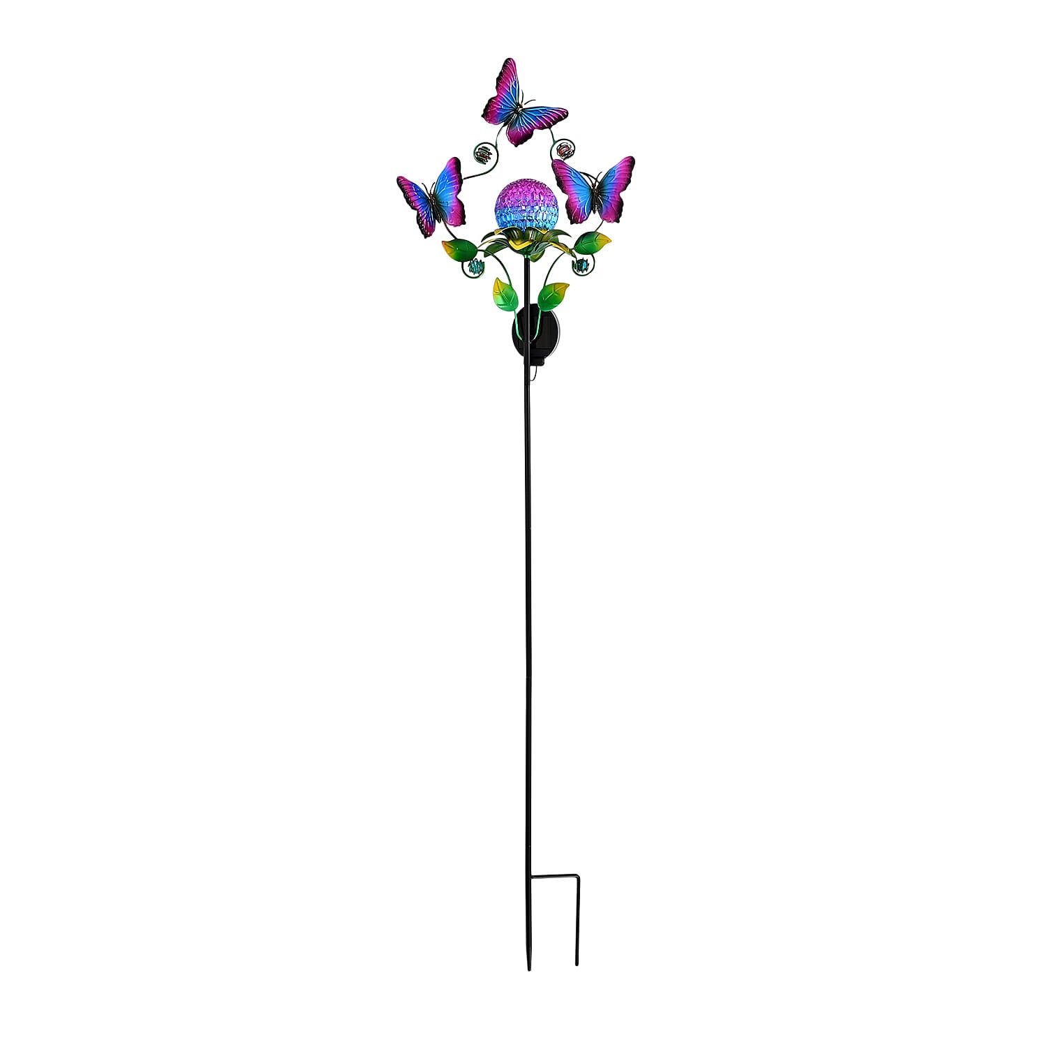 Decorative Solar-Powered Landscape Ground Stake Lamp with - Artistic Whimsical Butterflyes - Purple