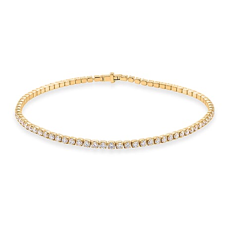 D'Joy Moissanite Tennis Bracelet (Size - 8) in Yellow Gold Overlay Sterling Silver.