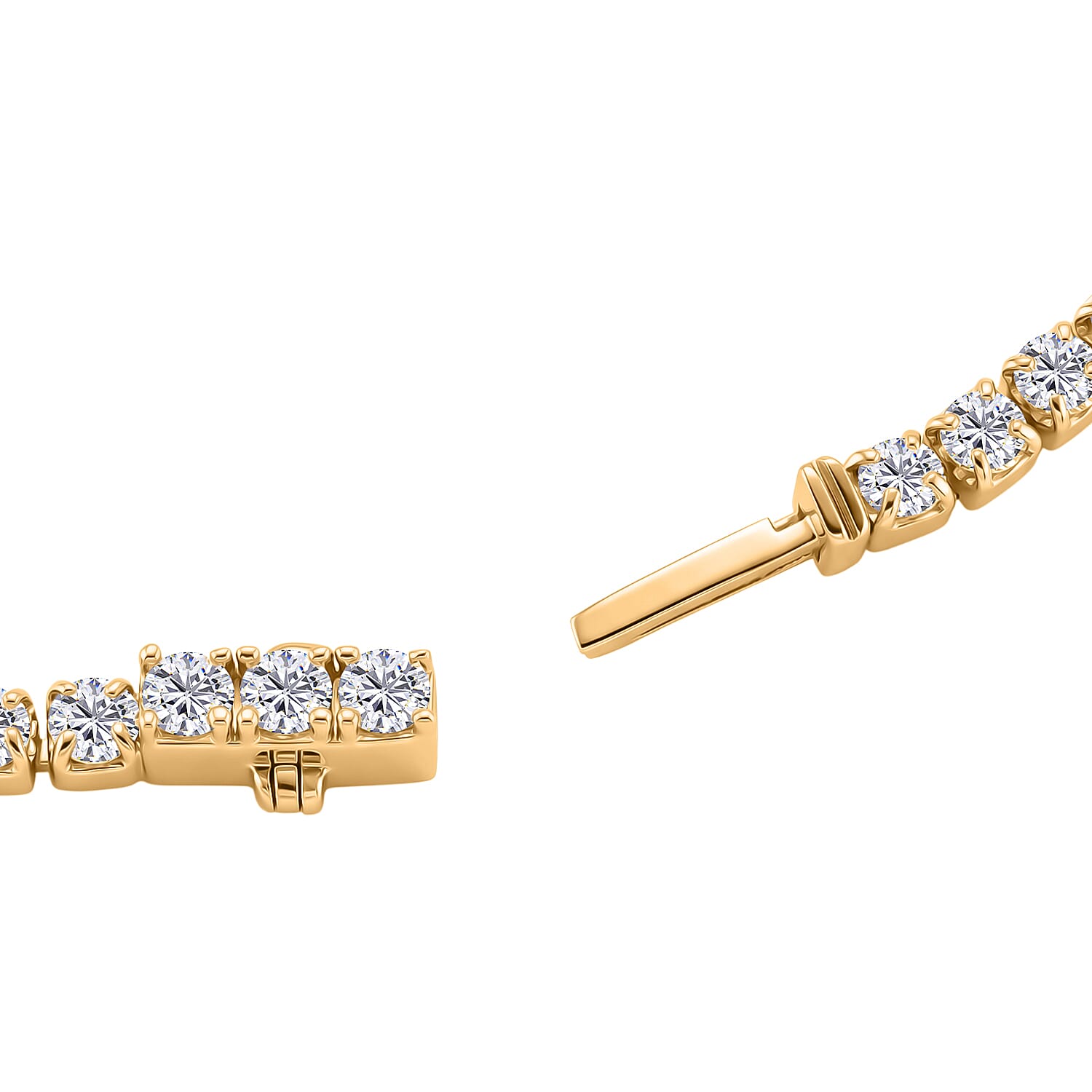 D'Joy Moissanite Tennis Bracelet (Size - 8) in Yellow Gold Overlay Sterling Silver.