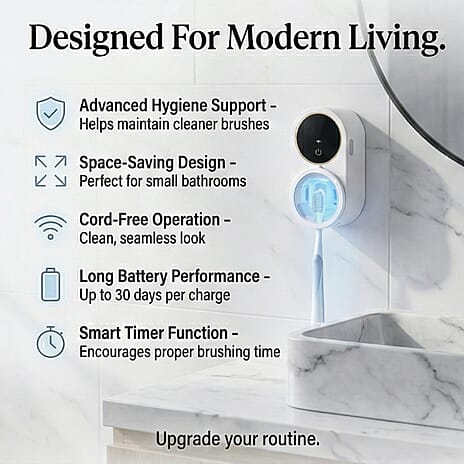 Bitvae Toothbrush Cleaner, UV-C Cleaning and Air Drying, LED Smart Screen with 30-Day Battery Life