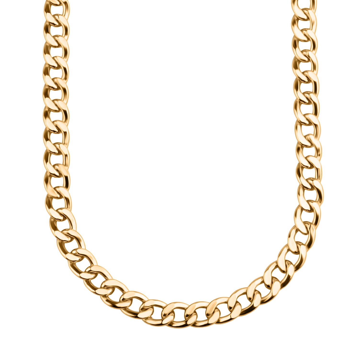 9K Yellow Gold Flat Curb Chain (Size - 16) with Lobster Clasp, Gold Wt. 7.9 Gms.