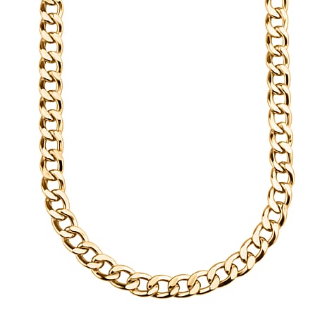 9K Yellow Gold Flat Curb Chain (Size - 16) with Lobster Clasp, Gold Wt. 7.9 Gms.