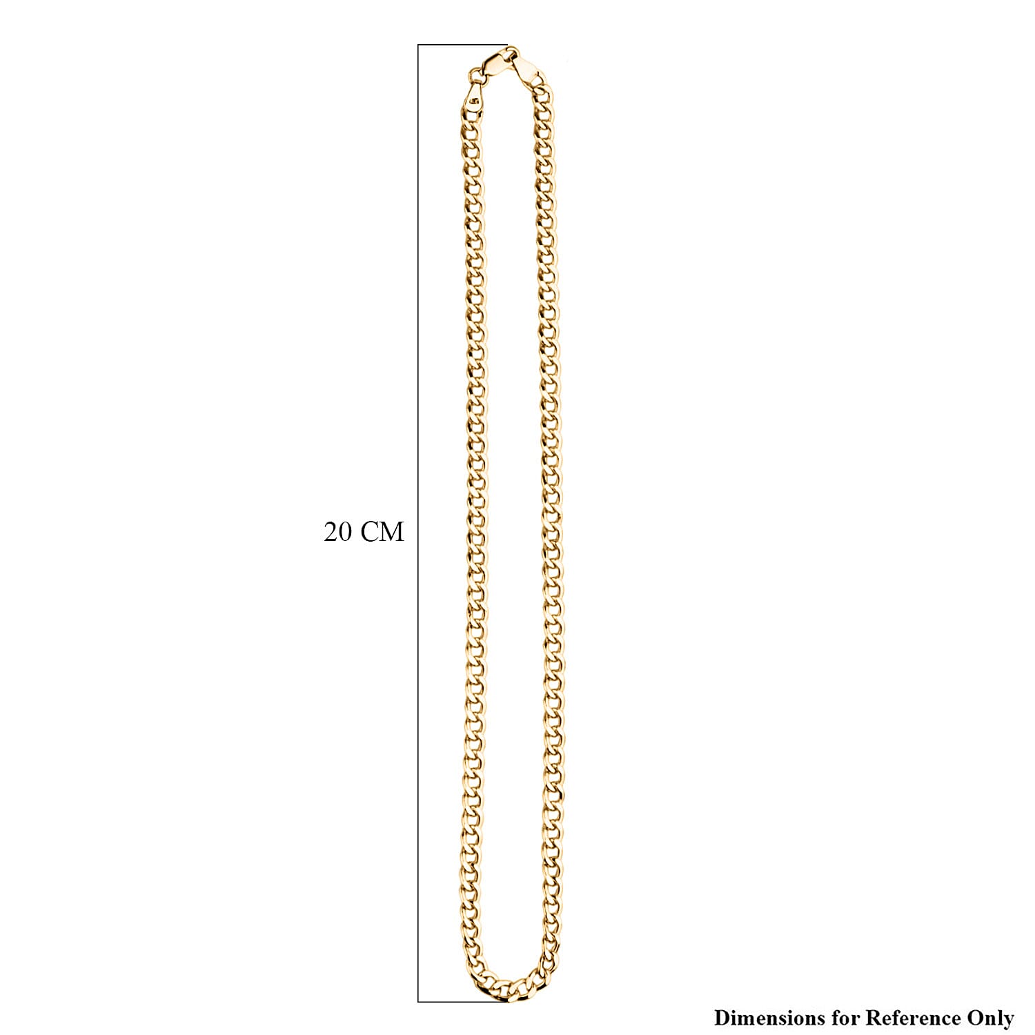 9K Yellow Gold Flat Curb Chain (Size - 16) with Lobster Clasp, Gold Wt. 7.9 Gms.