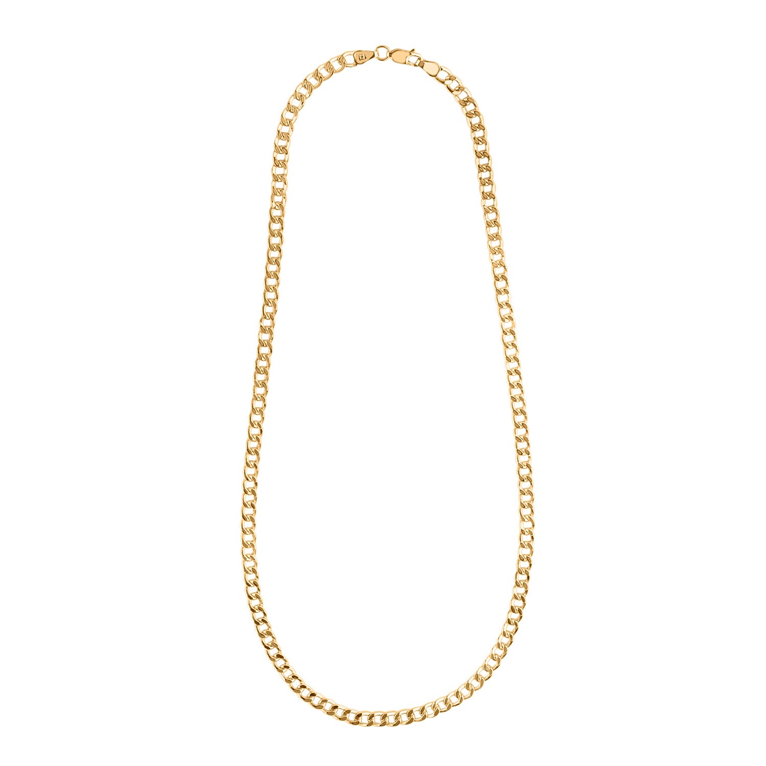9K Yellow Gold Flat Curb Chain (Size - 18) with Lobster Clasp, Gold Wt. 8.83 Gms.