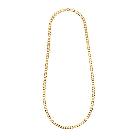 9K Yellow Gold Flat Curb Chain (Size - 18) with Lobster Clasp, Gold Wt. 8.83 Gms.
