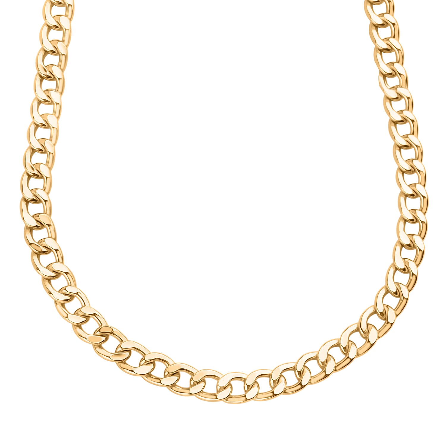 9K Yellow Gold Flat Curb Chain (Size - 18) with Lobster Clasp, Gold Wt. 8.83 Gms.