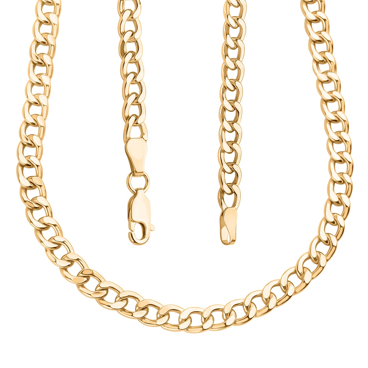 9K Yellow Gold Flat Curb Chain (Size - 18) with Lobster Clasp, Gold Wt. 8.83 Gms.