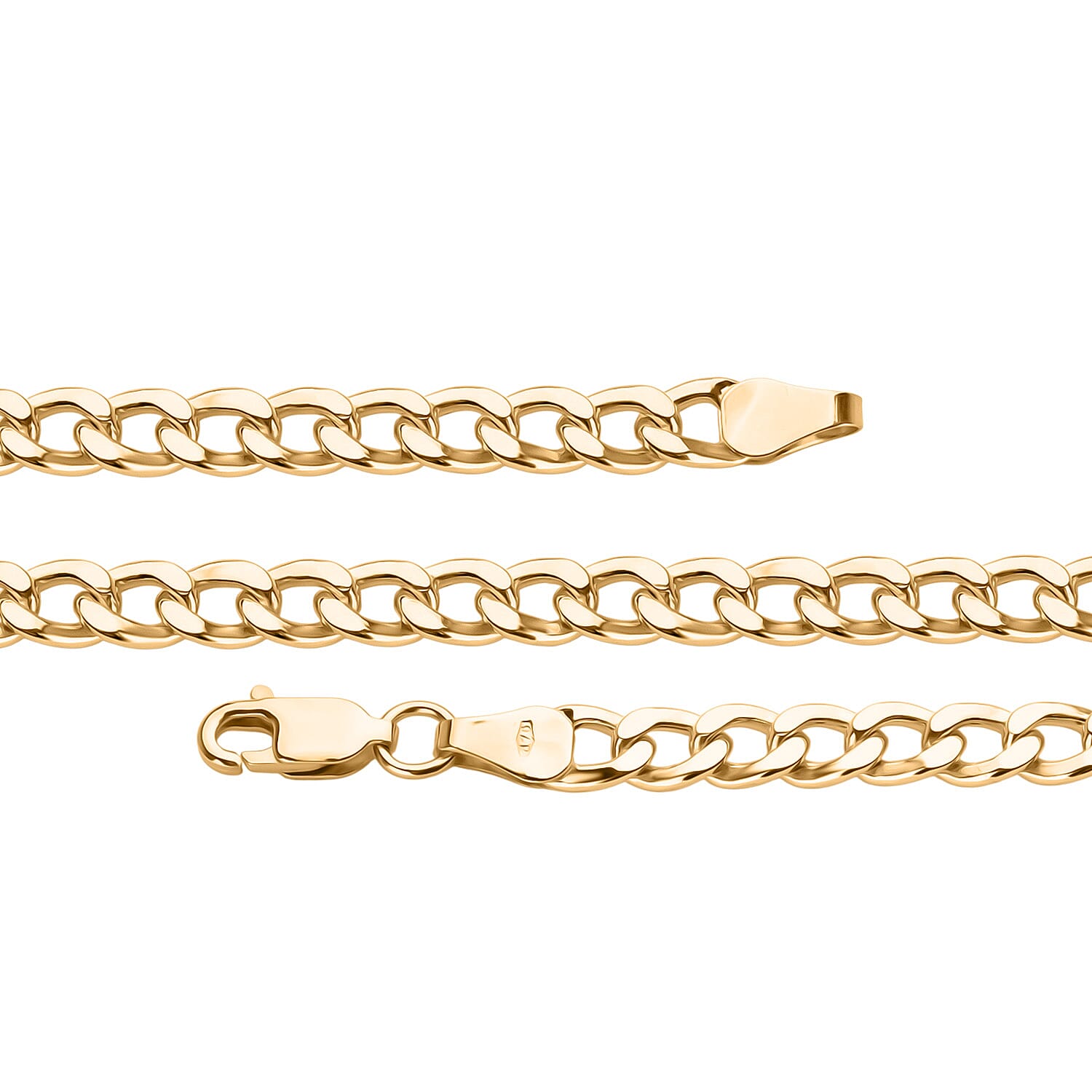 9K Yellow Gold Flat Curb Necklace (Size - 22) with Lobster Clasp, Gold Wt. 10.6 Gms.
