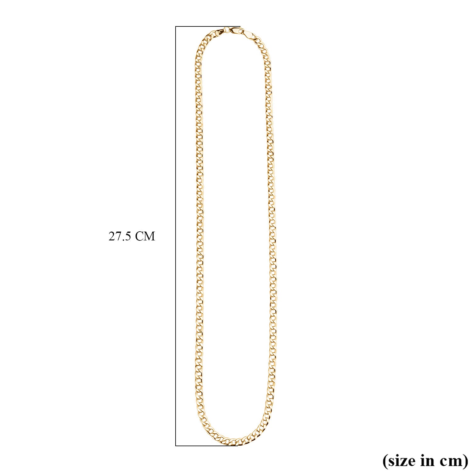 9K Yellow Gold Flat Curb Necklace (Size - 22) with Lobster Clasp, Gold Wt. 10.6 Gms.