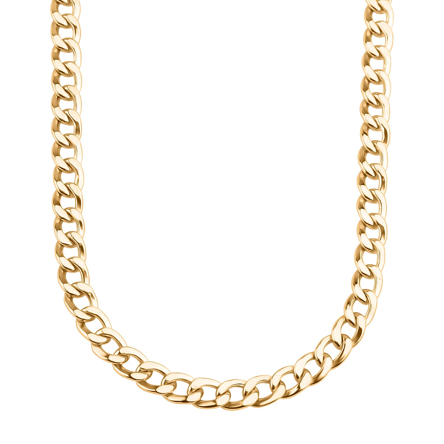 9K Yellow Gold Flat Curb Chain (Size - 24) with Lobster Clasp, Gold Wt. 11.85 Gms.
