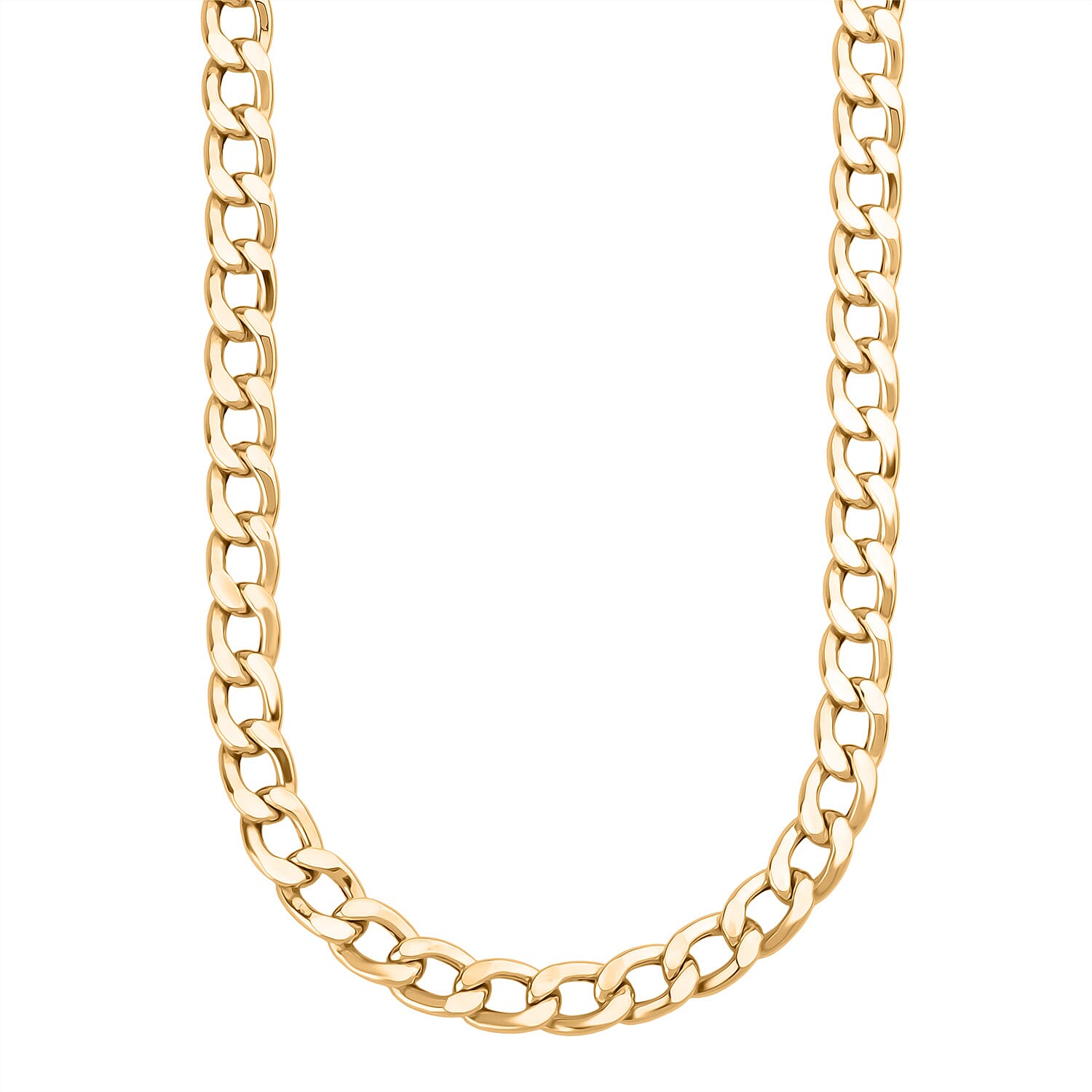 9K Yellow Gold Flat Curb Chain (size - 24) with Lobster Clasp, Gold Wt. 13.8 Gms.