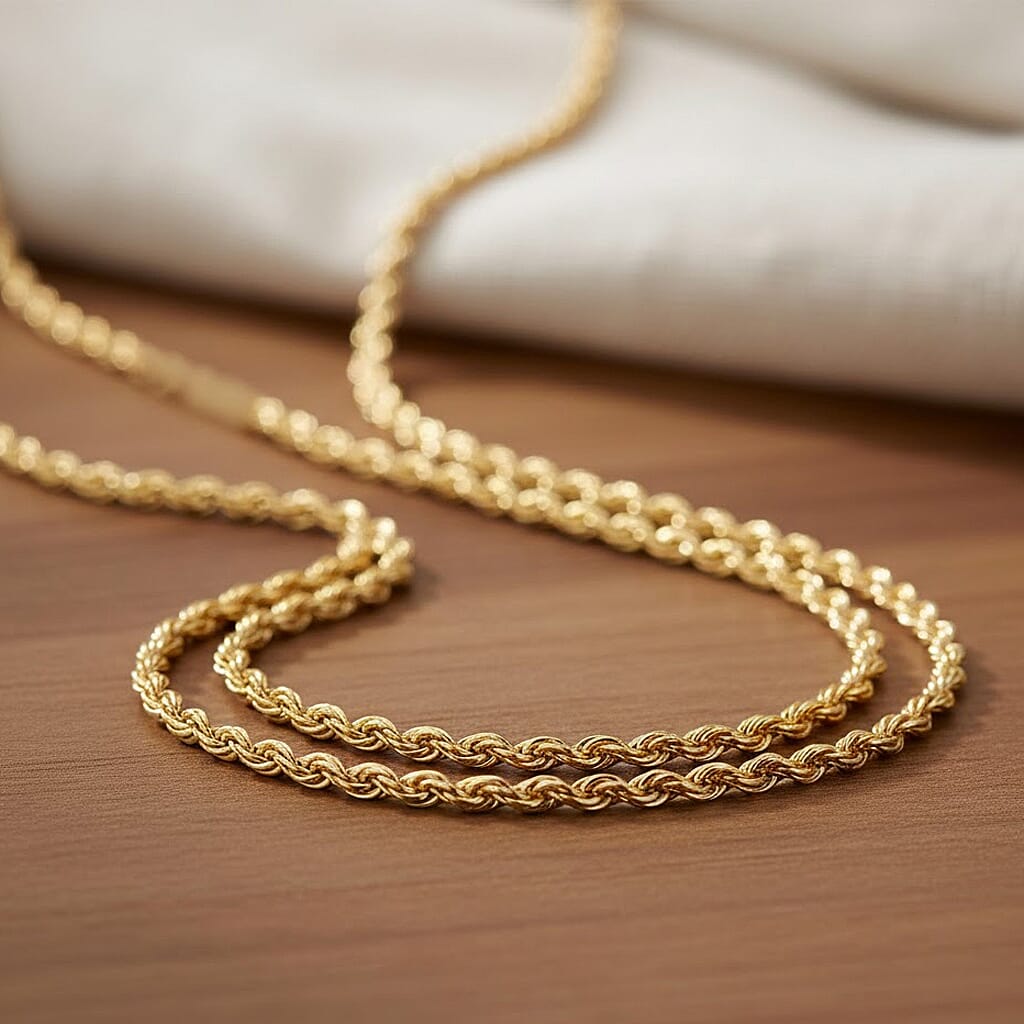9K Yellow Gold Rope Chain (Size - 30) with Lobster Clasp, Gold Wt. 9.30 Gms.