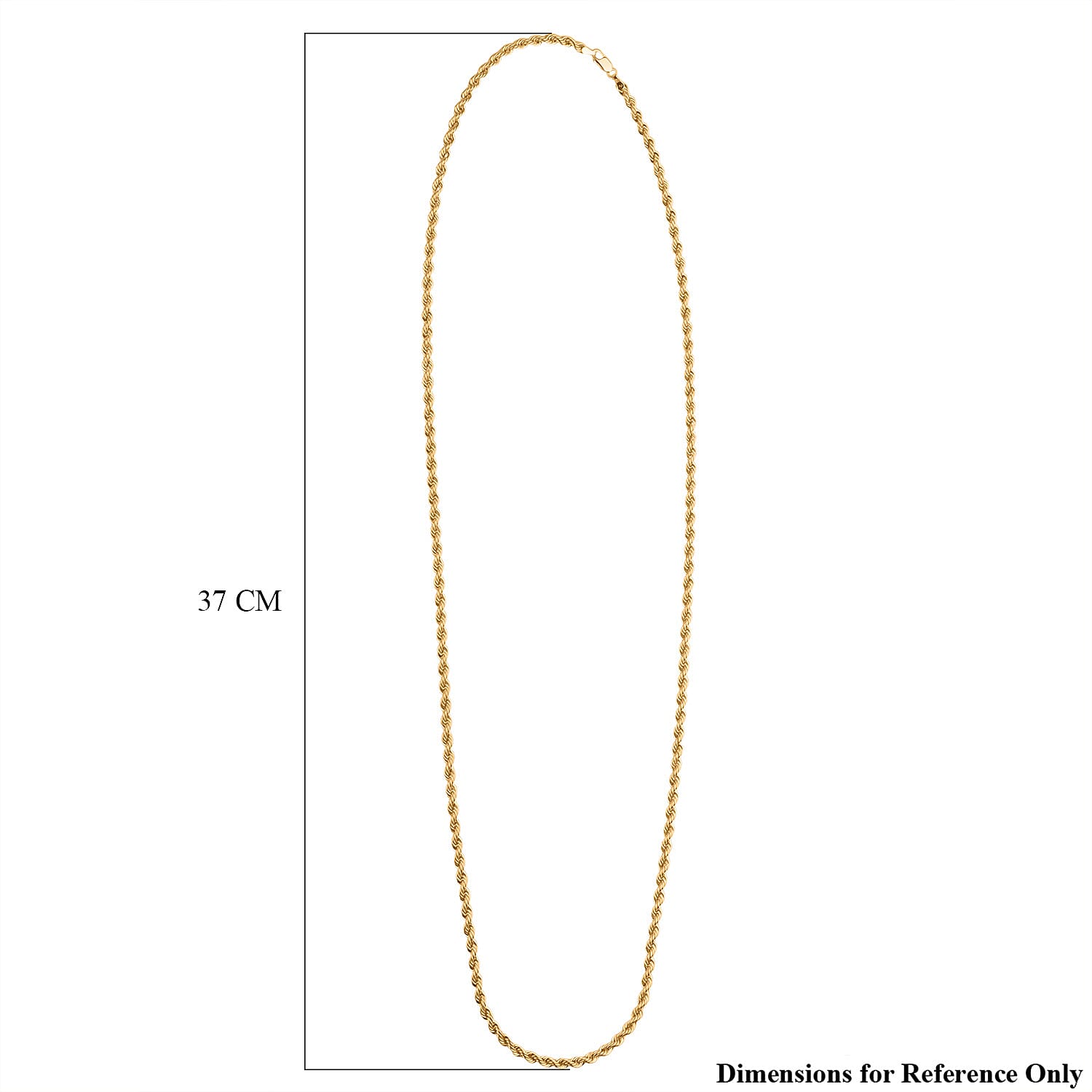 9K Yellow Gold Rope Chain (Size - 30) with Lobster Clasp, Gold Wt. 9.30 Gms.