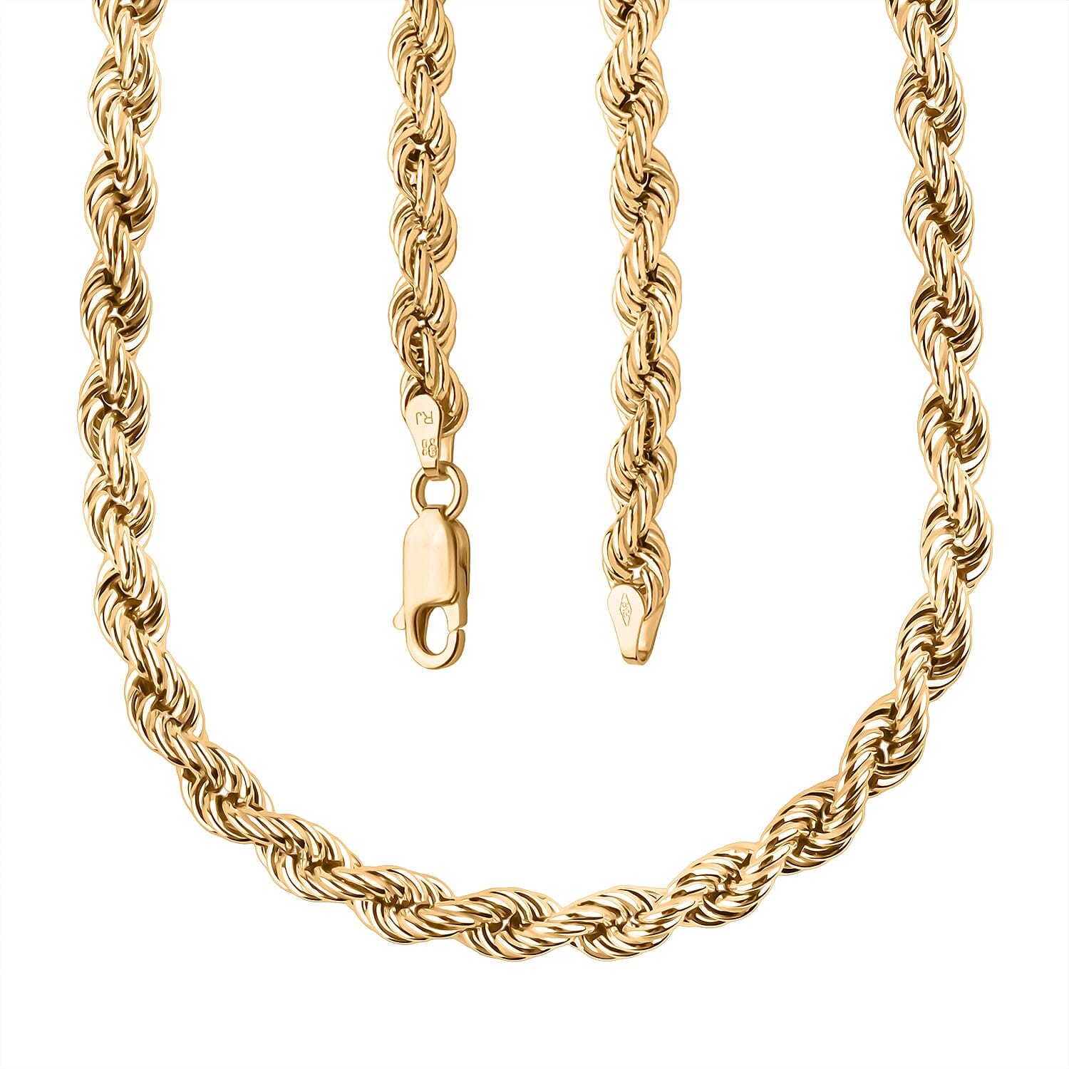 9K Yellow Gold Rope Chain (Size - 30) with Lobster Clasp, Gold Wt. 15.3 Gms.