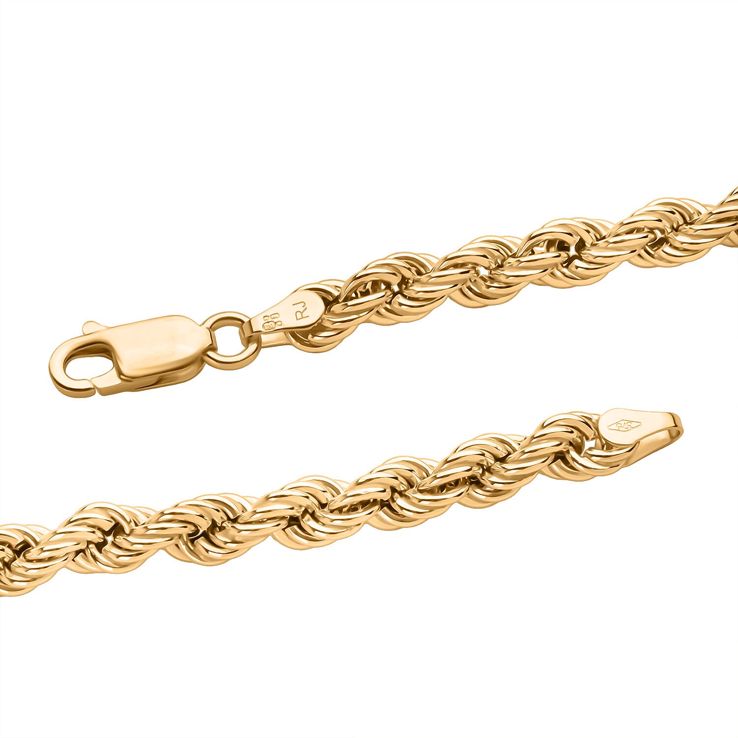 9K Yellow Gold Rope Chain (Size - 30) with Lobster Clasp, Gold Wt. 15.3 Gms.