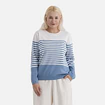 La Marey Soft Striped Jumper (Size 8 to 10) - Blue & White