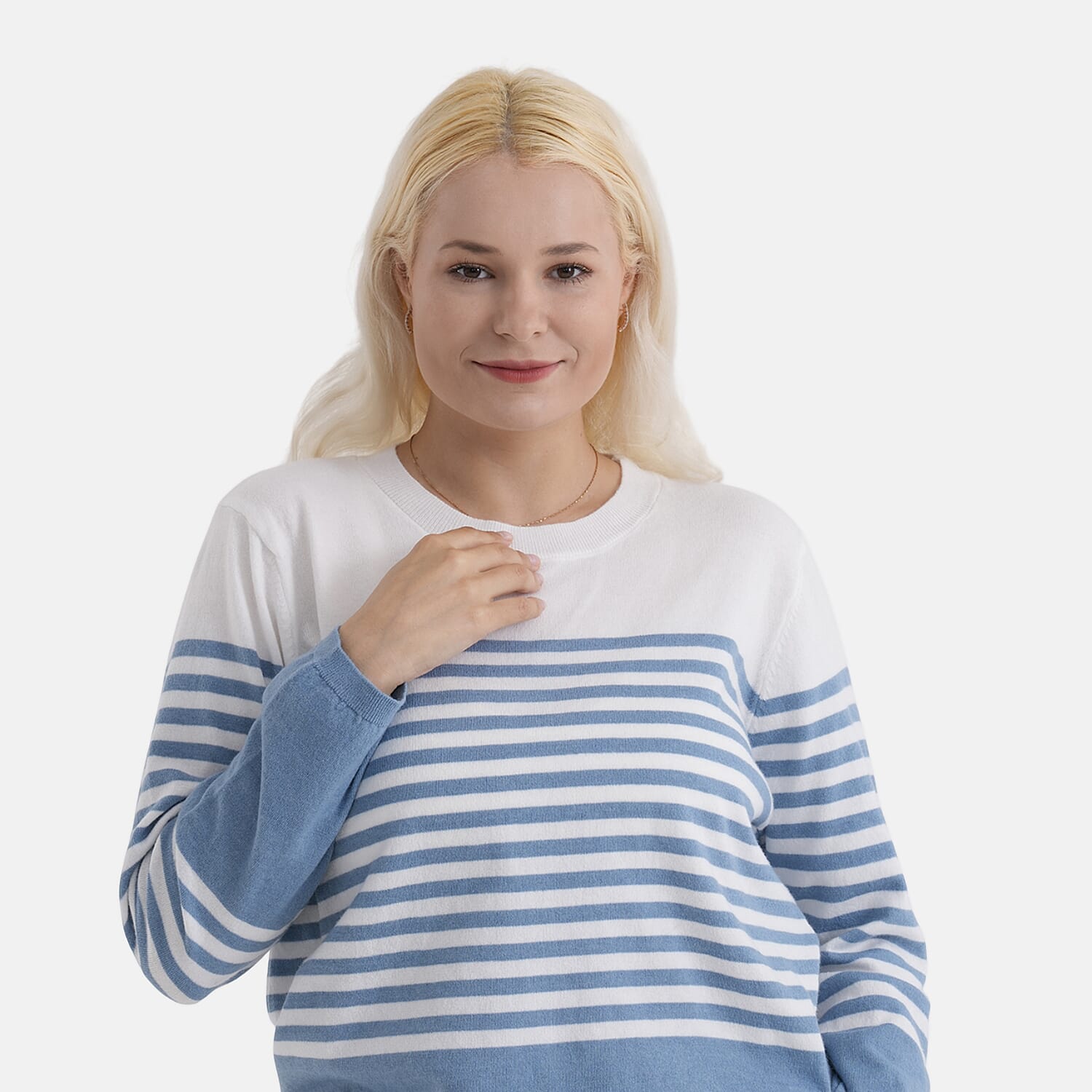 La Marey Patterned Top (Size - Small) - Blue White