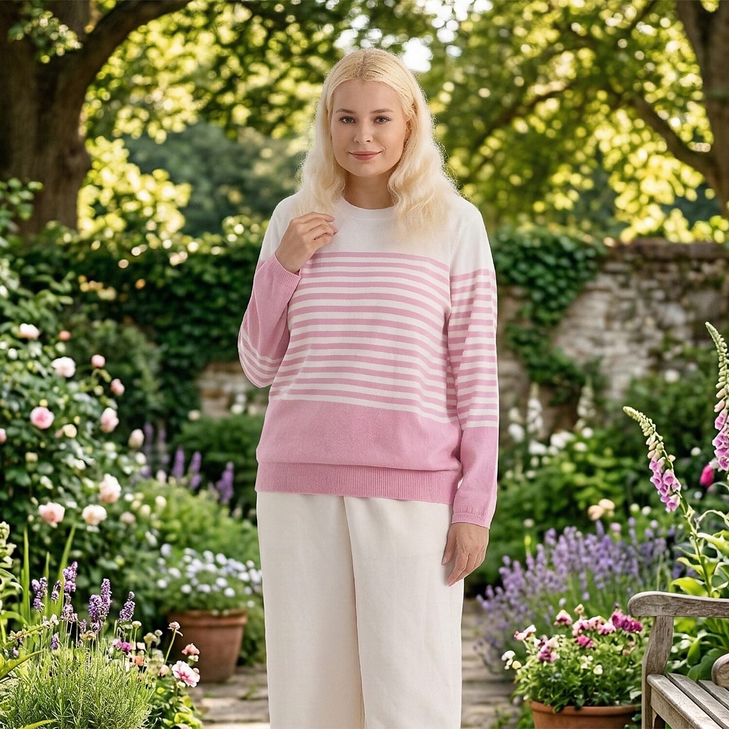 La Marey Patterned Top (Size - XL) - Pink