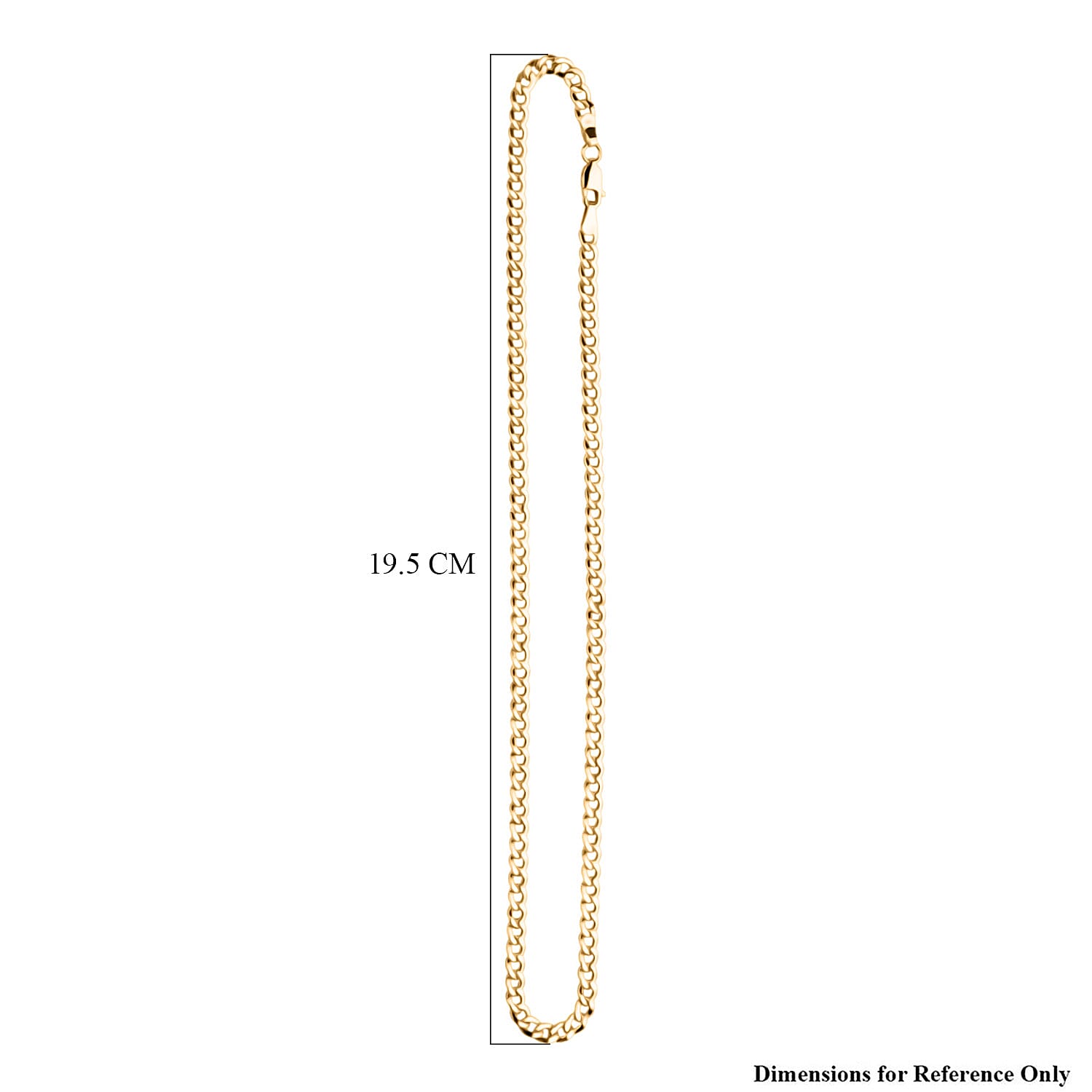 9K Yellow Gold Flat Curb Chain (Size - 16) with Lobster Clasp, Gold Wt. 5.78 Gms