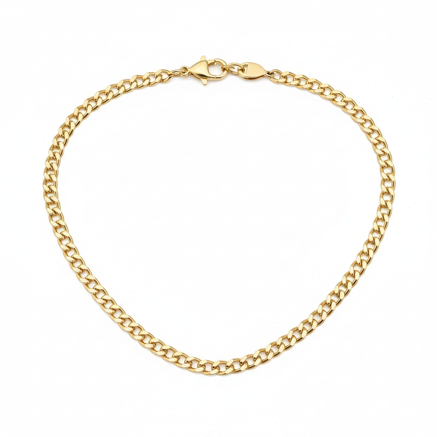 9K Yellow Gold Flat Curb Chain (Size - 18) with Lobster Clasp, Gold Wt. 6.54 Gms