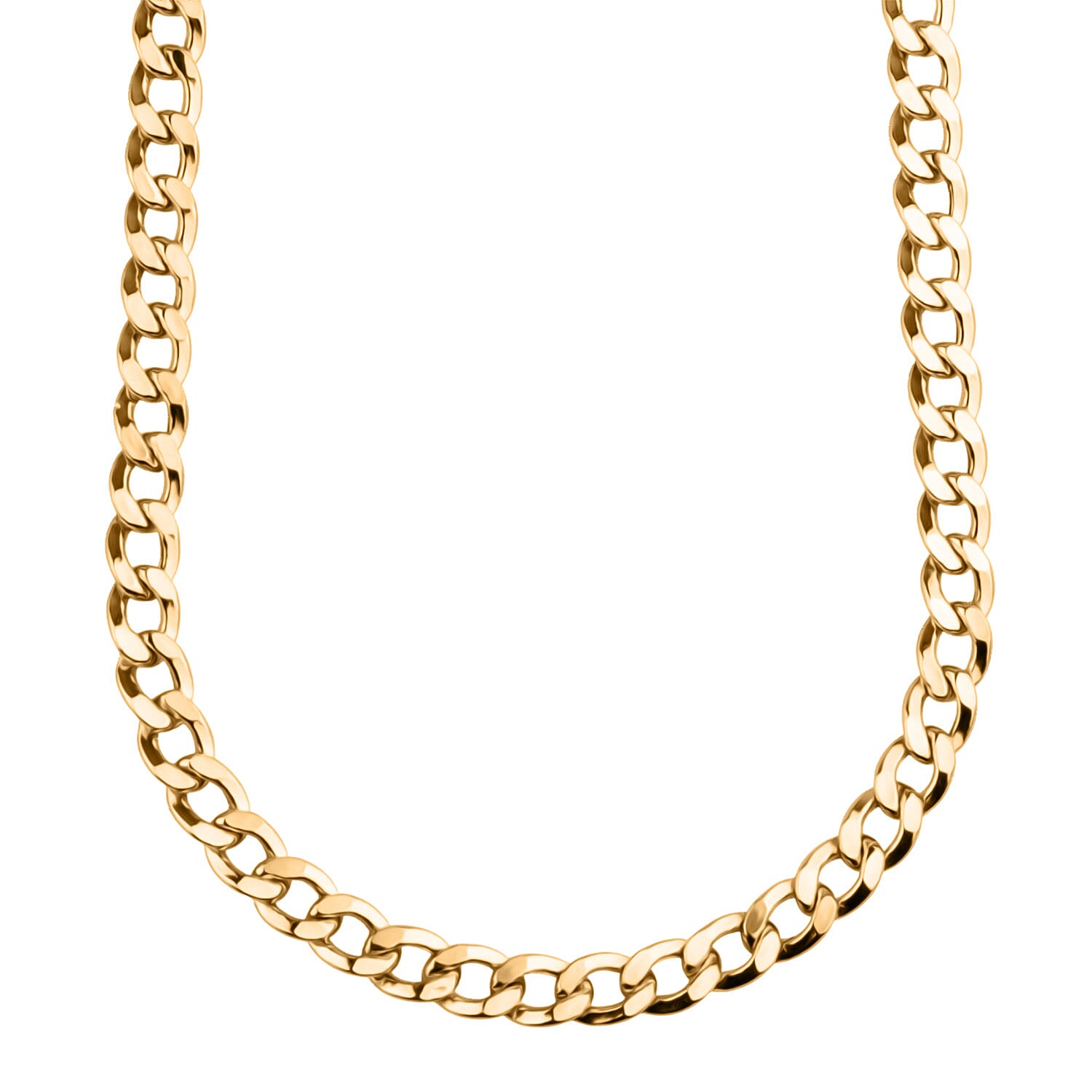 9K Yellow Gold Flat Curb Neckalce (Size - 20) with Lobster Clasp 7.13 grams