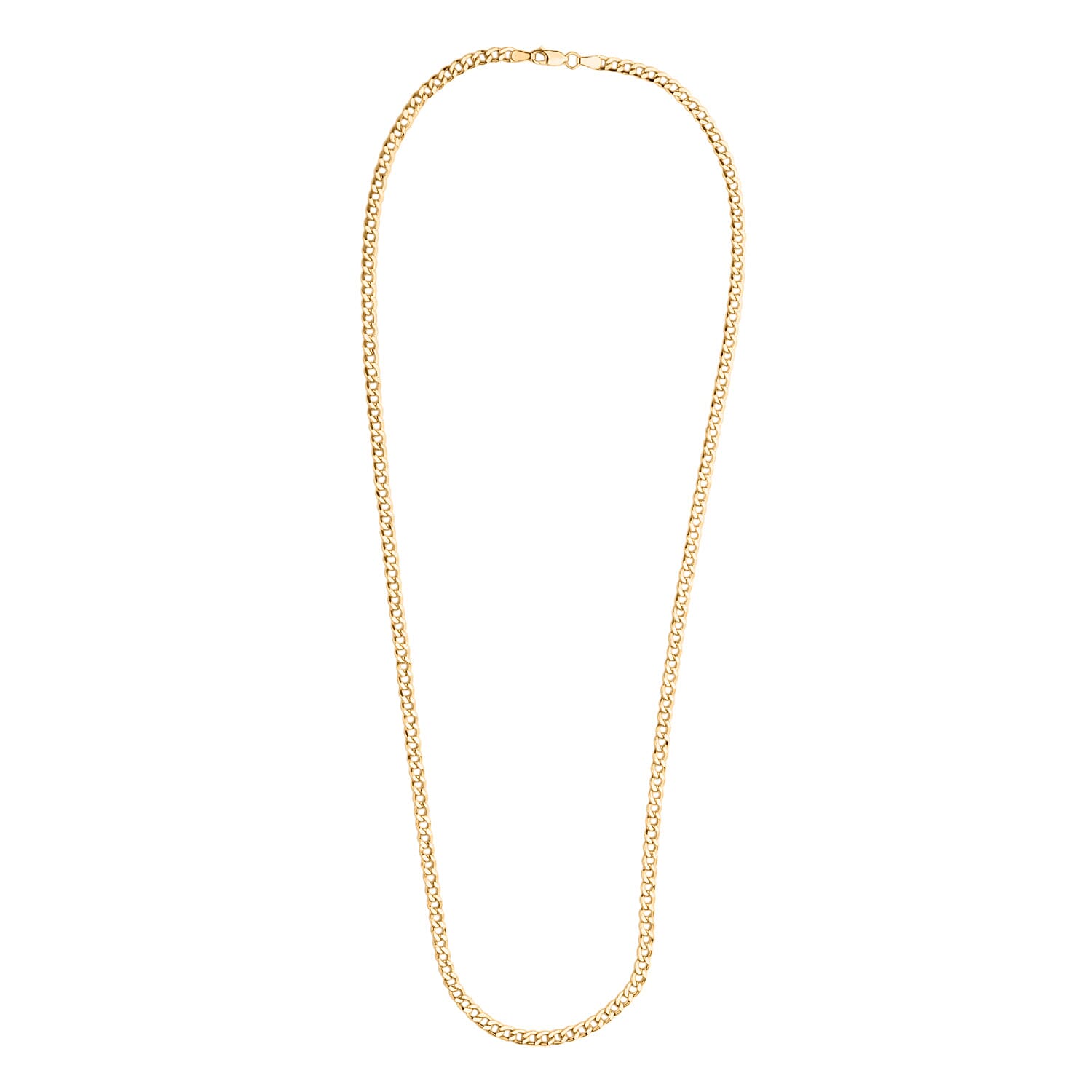 9K Yellow Gold Flat Curb Necklace (Size - 24) with Lobster Clasp, Gold Wt. 8.54 Gms
